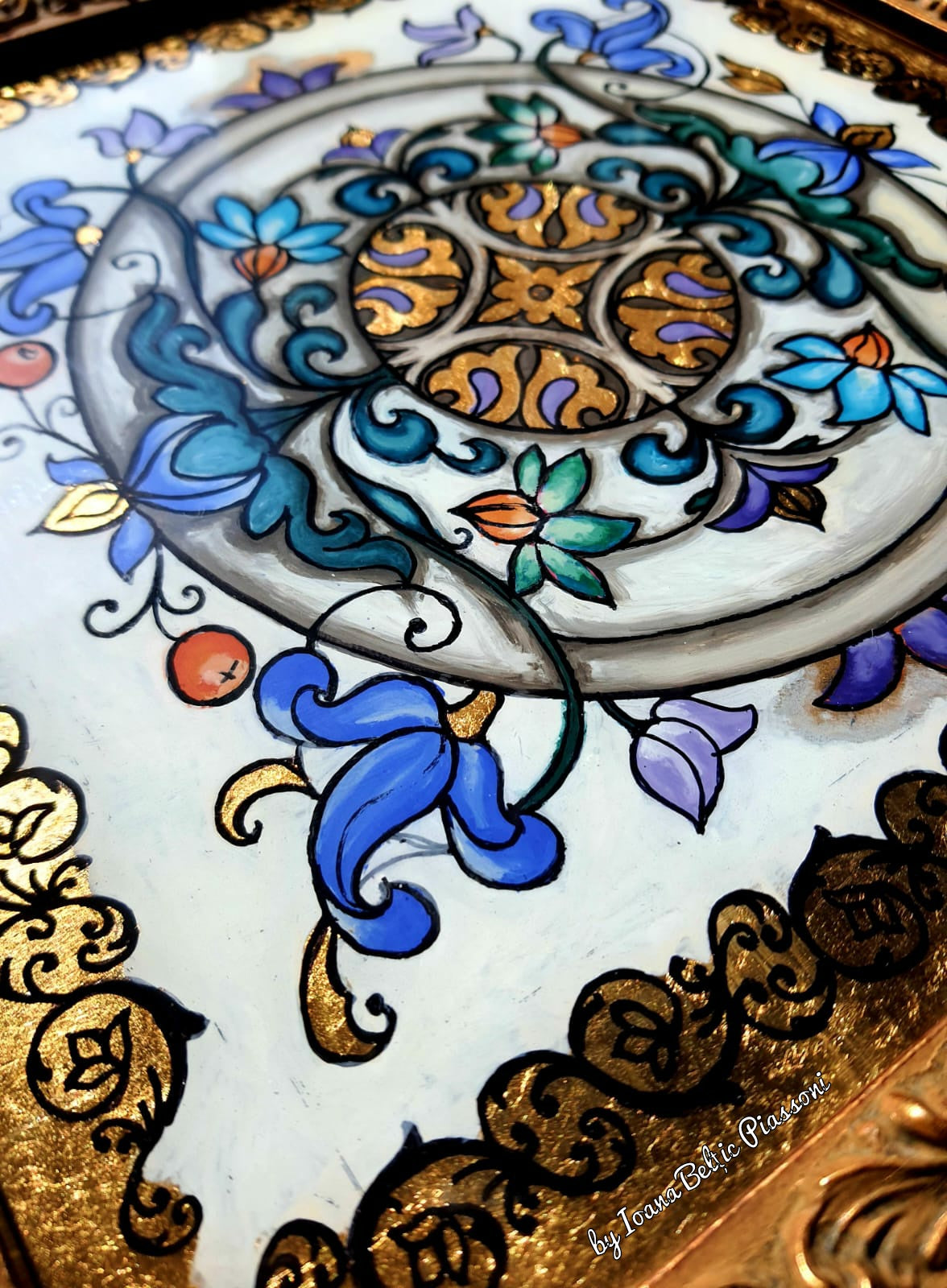 Floral elegance:garland of blue emotions