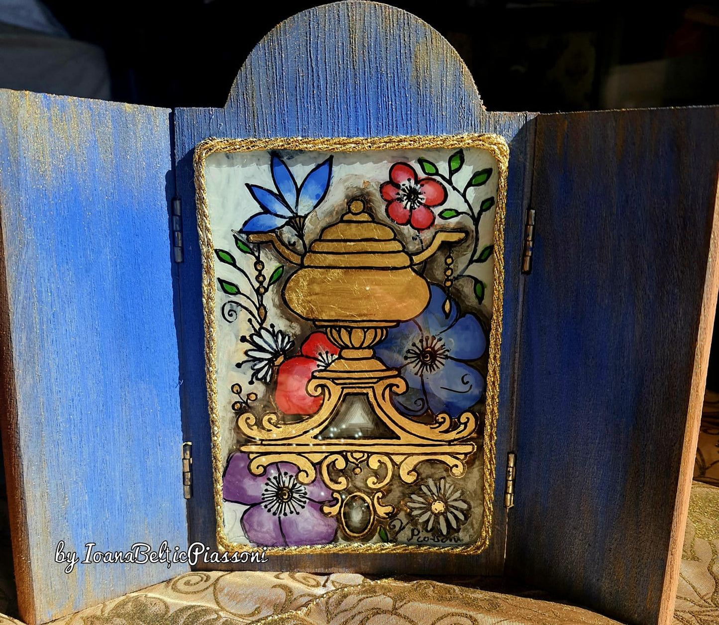 Botanical Beauty on Glass: The Splendor of the Triptych