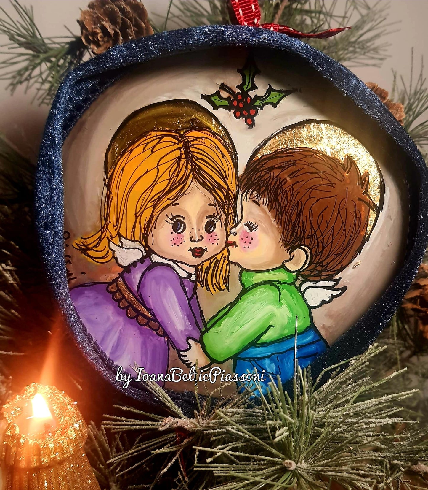 Joy and love:angels together at christmas