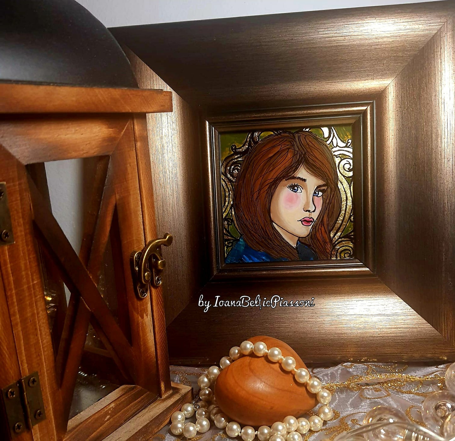 Reflections in Prussian Blue: Portrait of a Girl