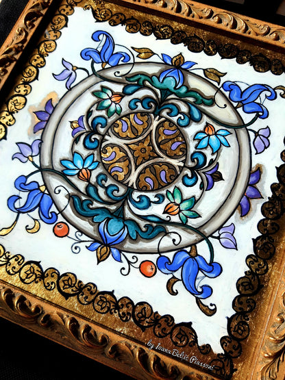 Floral elegance:garland of blue emotions