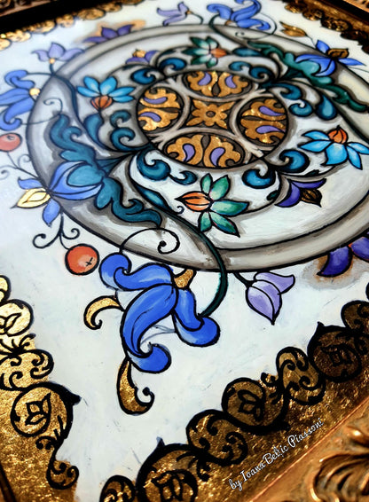 Floral elegance:garland of blue emotions