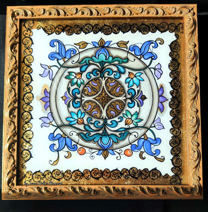 Floral elegance:garland of blue emotions
