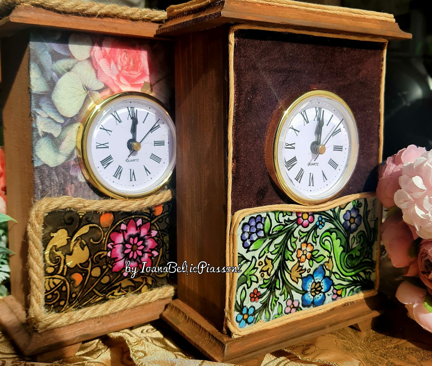 The Pulsation of Time: Mantel Clock with Painted Glass Works