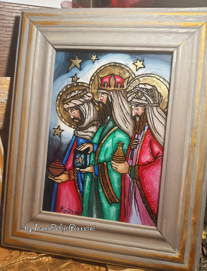 Eastern Magi: Iconography with Gold and Incense on Glass