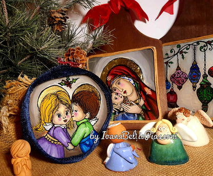 Joy and love:angels together at christmas