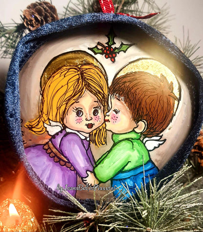 Joy and love:angels together at christmas