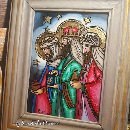 Eastern Magi: Iconography with Gold and Incense on Glass